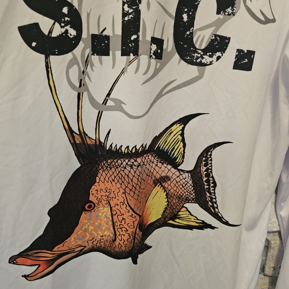 GET HOOKED S.I.C. HOGFISH L/S WHITE NEW WITH TAGS Made in the USA - Picture 6 of 9